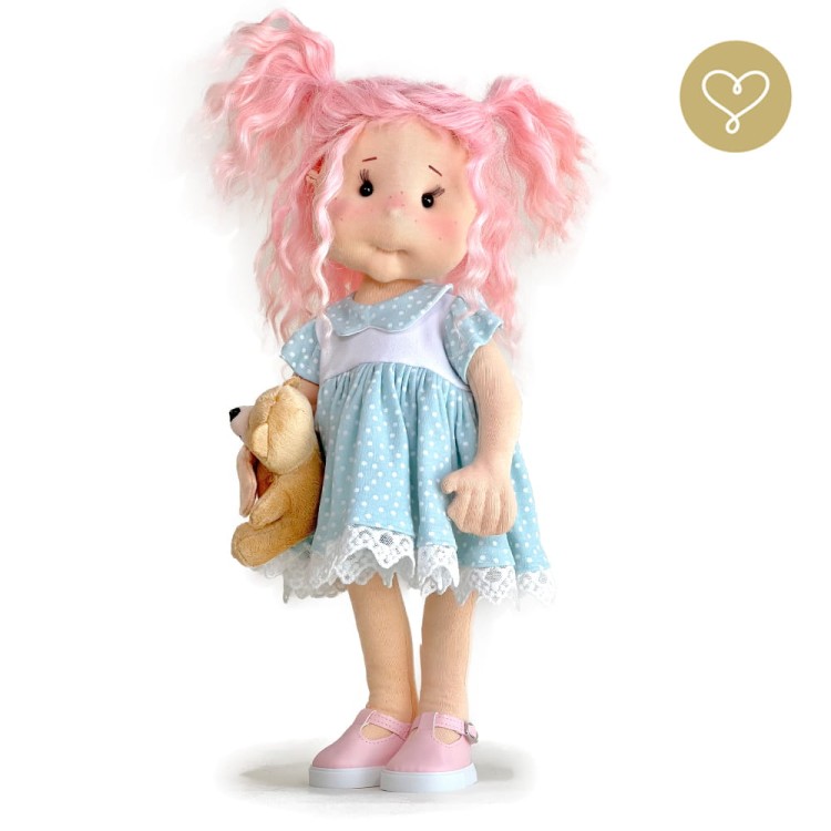 Lalka handmade Brysia z naturalnymi włosami alpaki