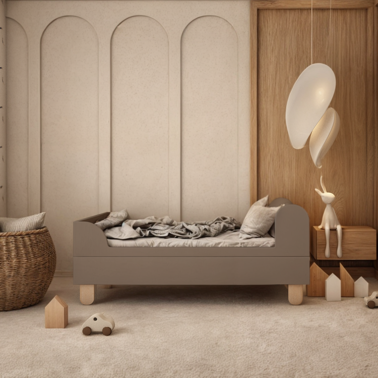 Drewniane łóżko dla dzieci 80 x 160 cm Basic Trufla  - bez materaca w zestawie