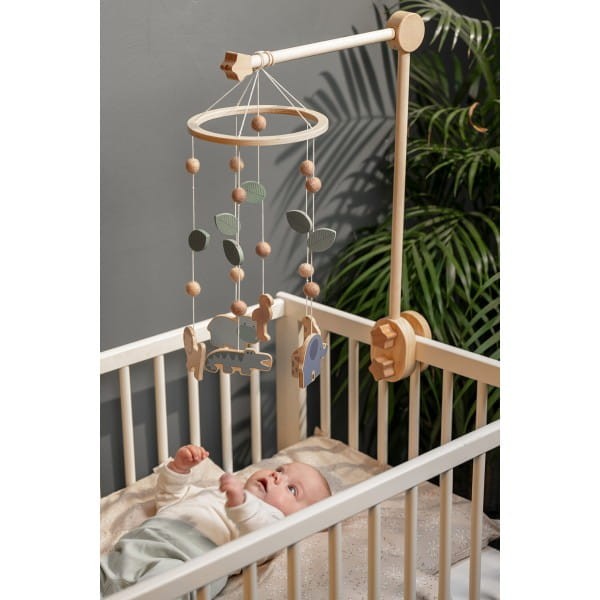 Urocze drewniane mobile Jabadabado z motywem zwierząt safari