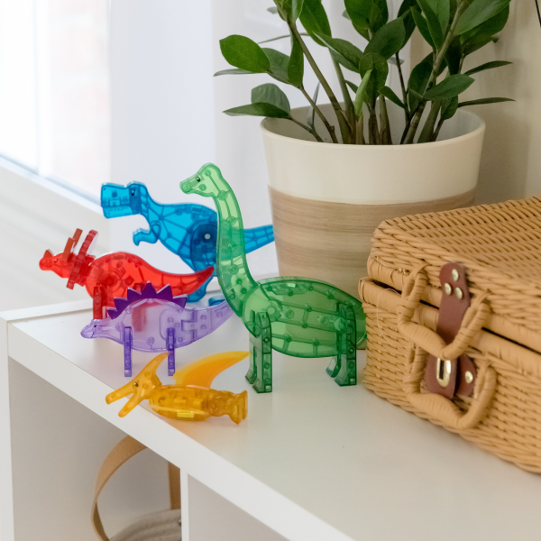 MAGNA-TILES® Klocki Magnetyczne Dino 5 el. – magnetyczne dinozaury dla dzieci