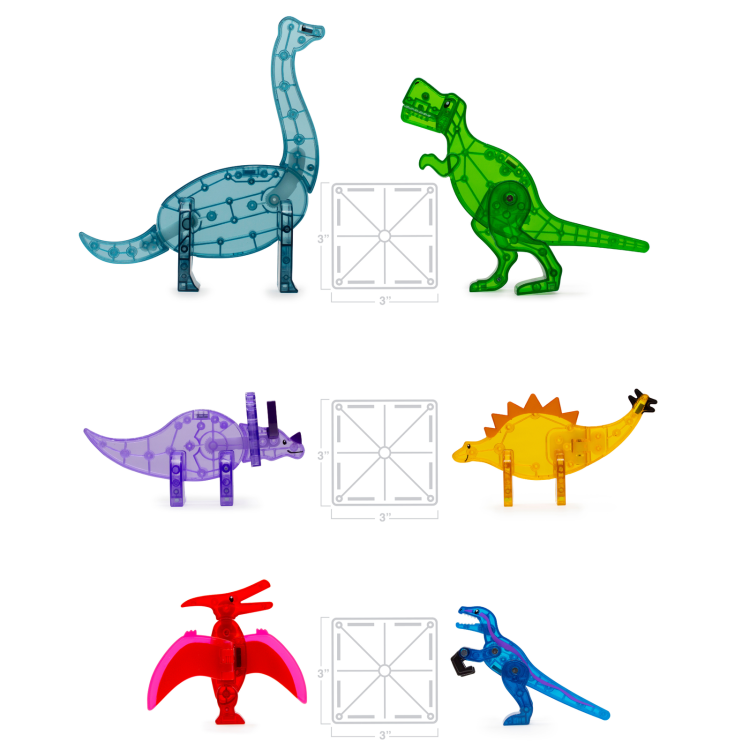 MAGNA-TILES® Klocki Magnetyczne Dino World XL 50 el. – kreatywna zabawa z dinozaurami