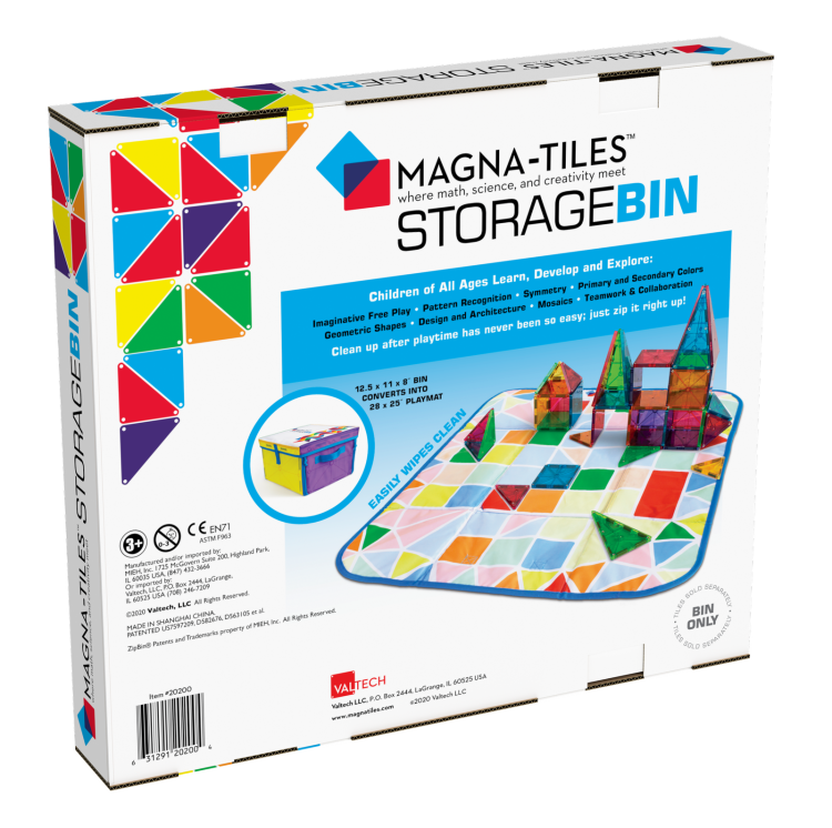 MAGNA-TILES® Skrzynia na klocki / Mata interaktywna 2 w 1 – pojemnik i mata do kreatywnej zabawy