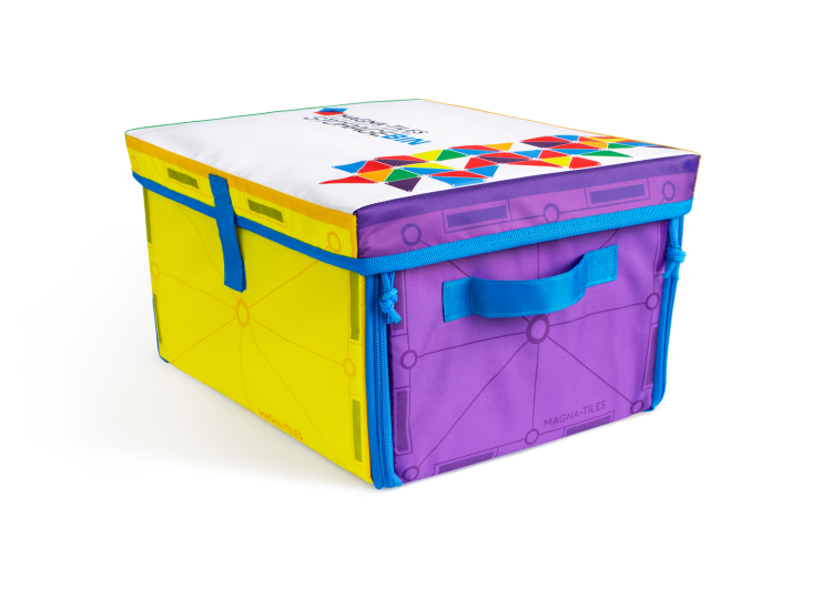 MAGNA-TILES® Skrzynia na klocki / Mata interaktywna 2 w 1 – pojemnik i mata do kreatywnej zabawy