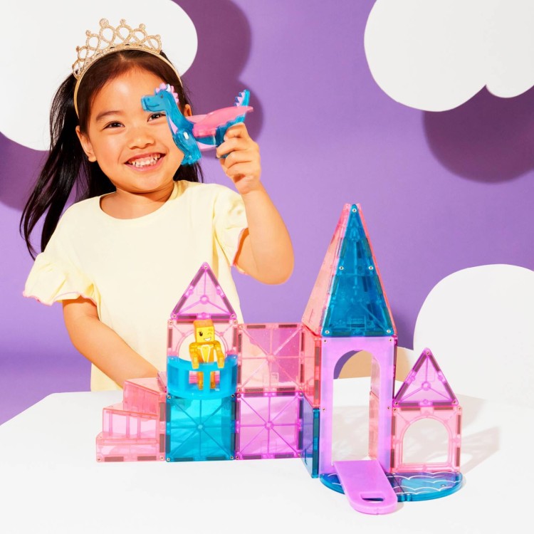 MAGNA-TILES® Klocki Magnetyczne Zamek 25 el. – kreatywne magnetyczne klocki do budowy zamku