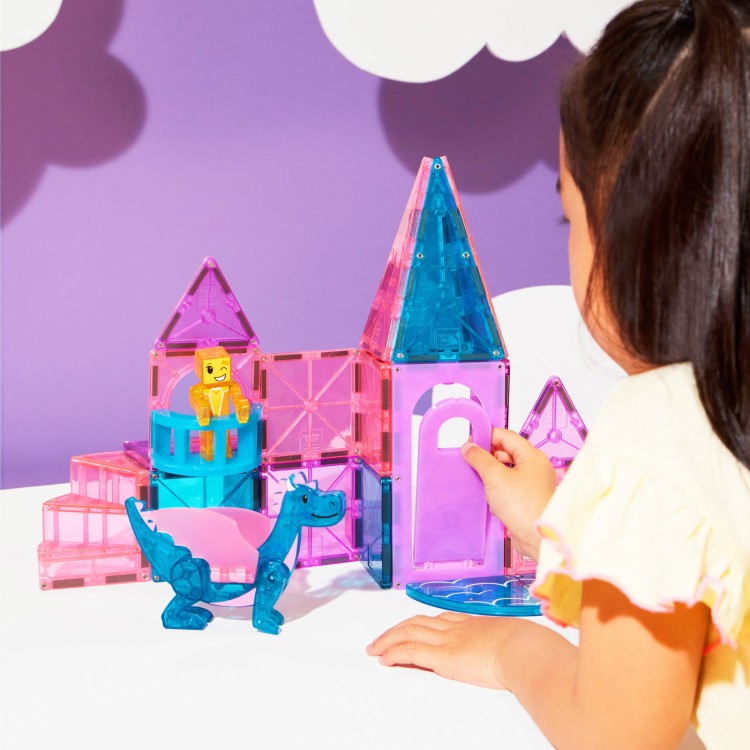 MAGNA-TILES® Klocki Magnetyczne Zamek 25 el. – kreatywne magnetyczne klocki do budowy zamku