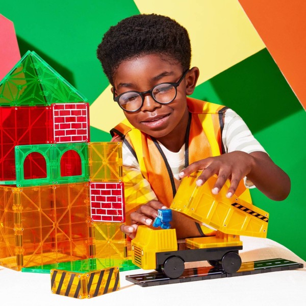MAGNA-TILES® Klocki Magnetyczne Builder XL 50 el. – duże magnetyczne klocki do kreatywnego budowania