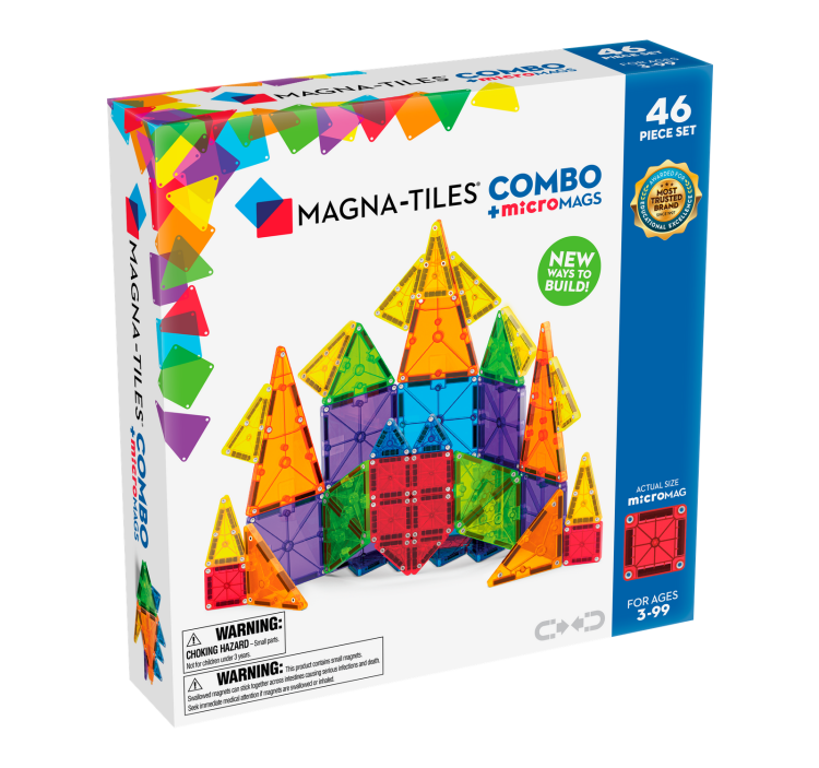 MAGNA-TILES® Klocki Magnetyczne COMBO microMAGS 46 el. – kreatywne magnetyczne klocki