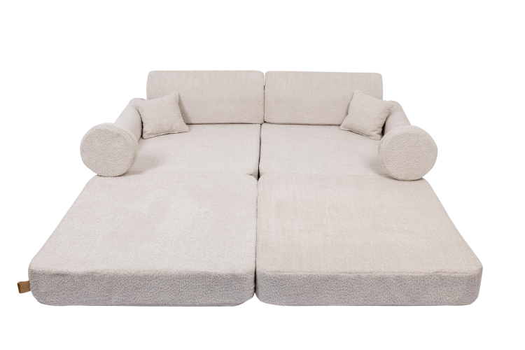 Sofa dziecięca MeowBaby® Premium Boucle Ecru – modułowa i bezpieczna