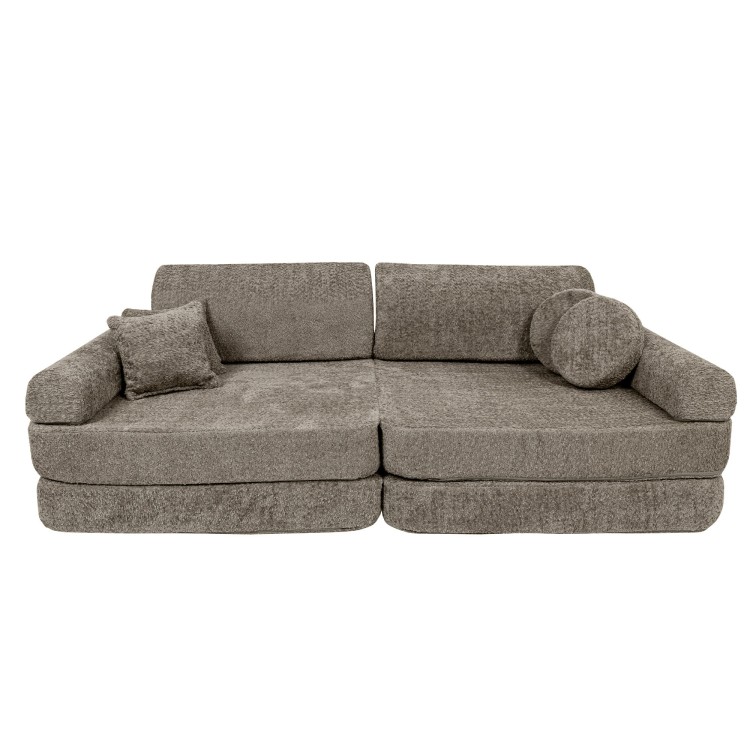 Sofa dziecięca MeowBaby® Premium Boucle Beige – modułowa i bezpieczna