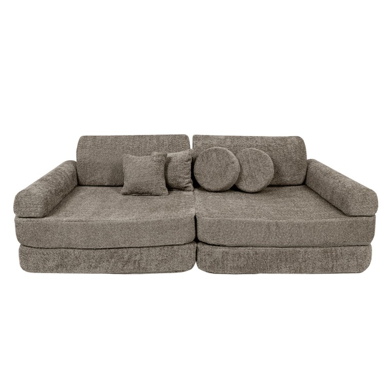 Sofa dziecięca MeowBaby® Premium Boucle Beige – modułowa i bezpieczna