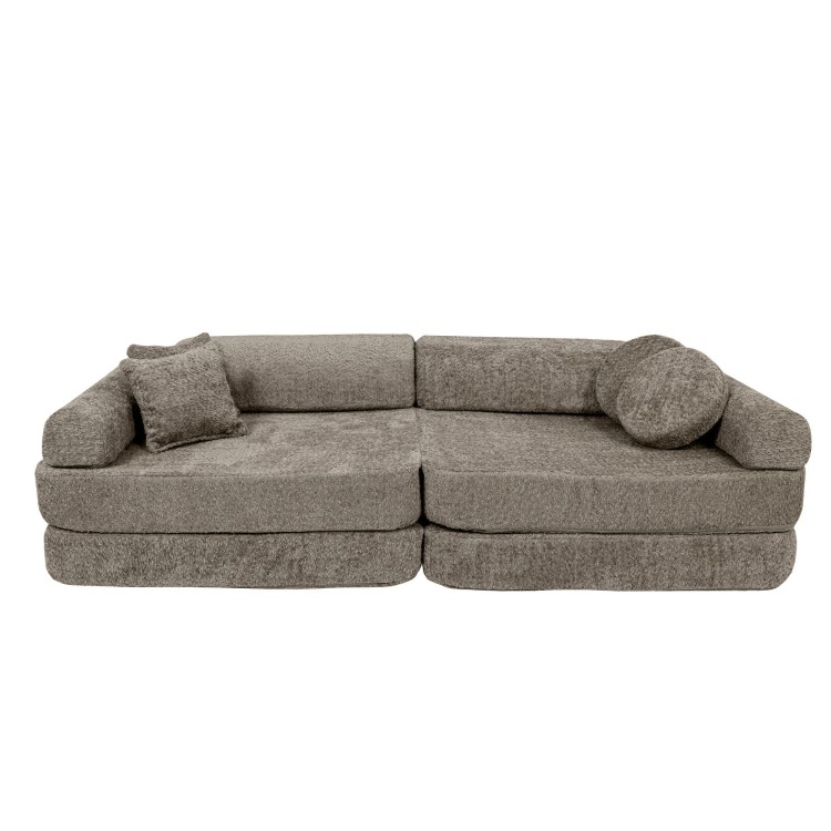 Sofa dziecięca MeowBaby® Premium Boucle Beige – modułowa i bezpieczna
