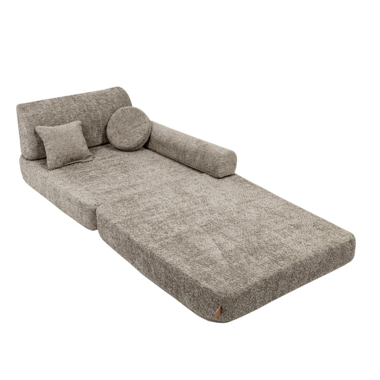 Sofa dziecięca MeowBaby® Premium Boucle Beige – modułowa i bezpieczna