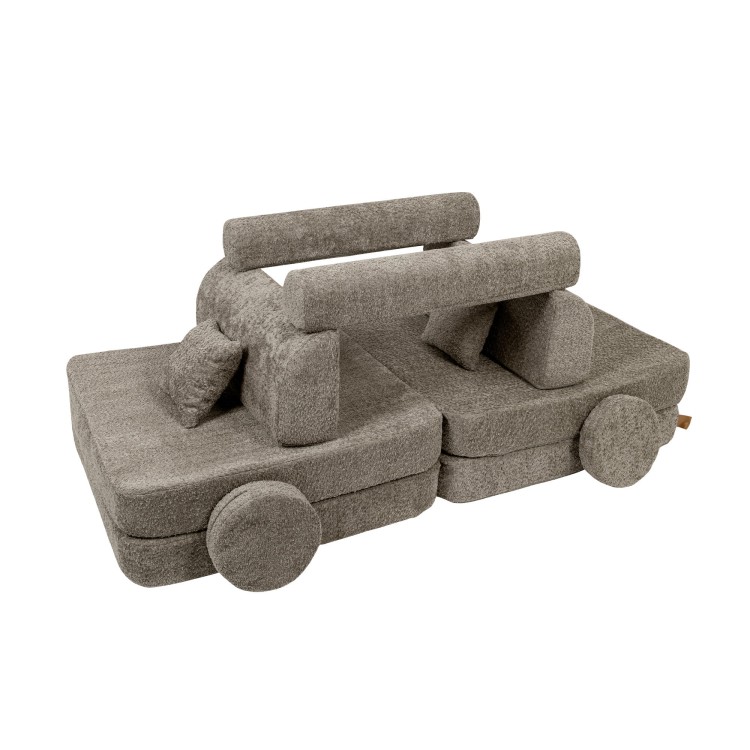 Sofa dziecięca MeowBaby® Premium Boucle Beige – modułowa i bezpieczna