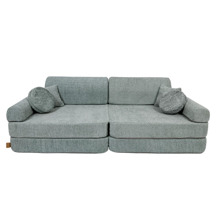 Sofa dziecięca MeowBaby® Premium Boucle Mint – modułowa i bezpieczna