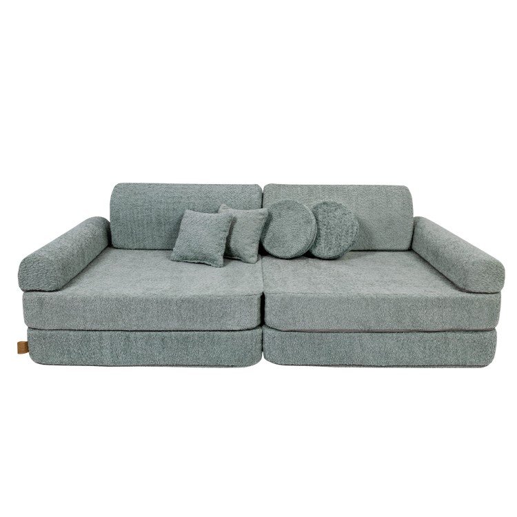 Sofa dziecięca MeowBaby® Premium Boucle Mint – modułowa i bezpieczna