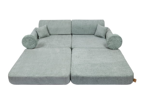 Sofa dziecięca MeowBaby® Premium Boucle Mint – modułowa i bezpieczna