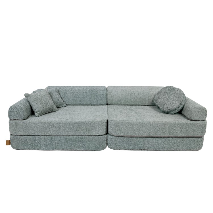 Sofa dziecięca MeowBaby® Premium Boucle Mint – modułowa i bezpieczna