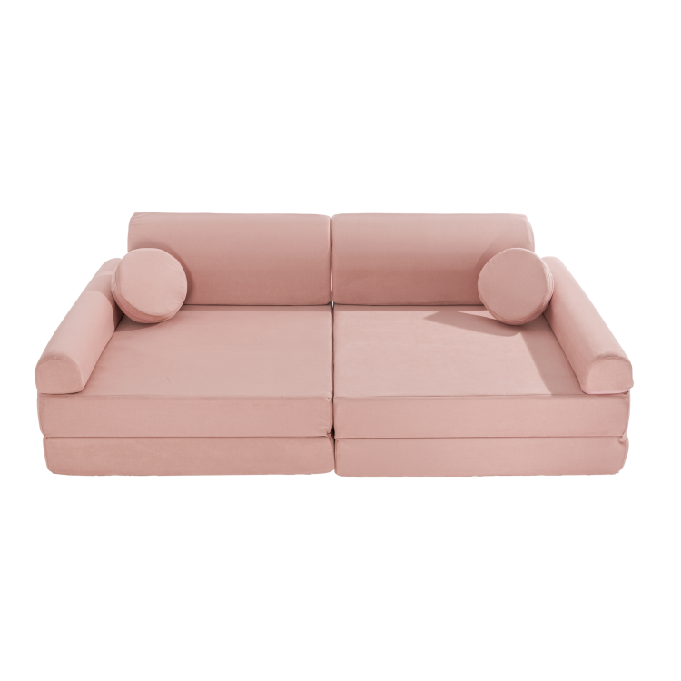 Sofa modułowa dziecięca Velvet Premium Różowa MeowBaby® – komfortowa i bezpieczna