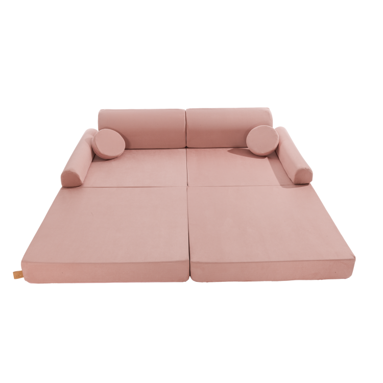 Sofa modułowa dziecięca Velvet Premium Różowa MeowBaby® – komfortowa i bezpieczna