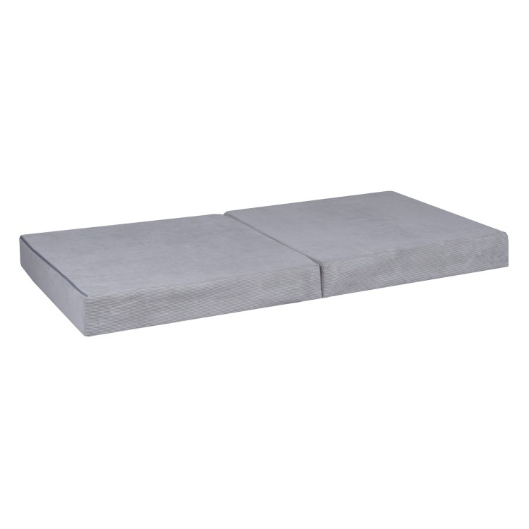 Sztruksowa sofa dziecięca MeowBaby® Premium Szara – modułowa i rozkładana