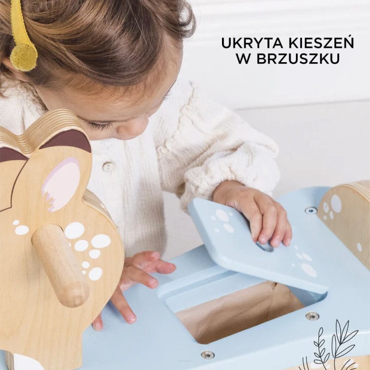Jeździk jelonek Le Toy Van z drewnianą ramą i schowkiem na skarby