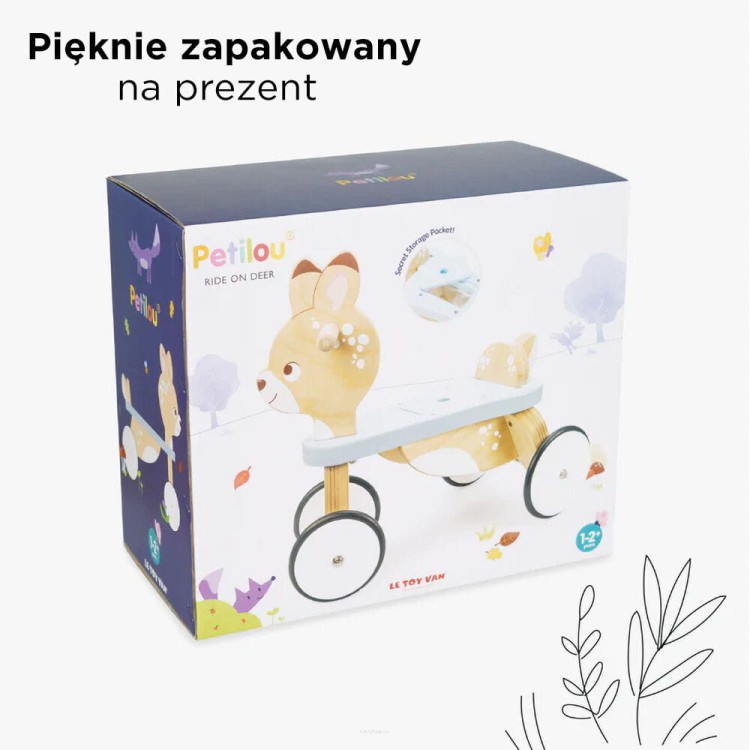Drewniany jeździk jelonek dla dzieci od 12 miesięcy