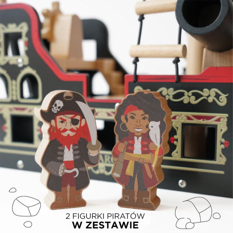 Drewniana zabawka piracka Le Toy Van z piracką flagą