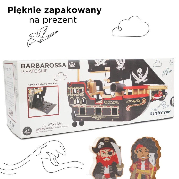 Podciągana kotwica i otwierana rufa statku Barbarossa