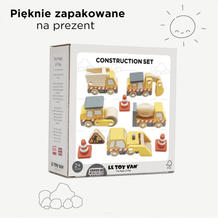 Drewniany walec Le Toy Van do zabawy w budowę dróg