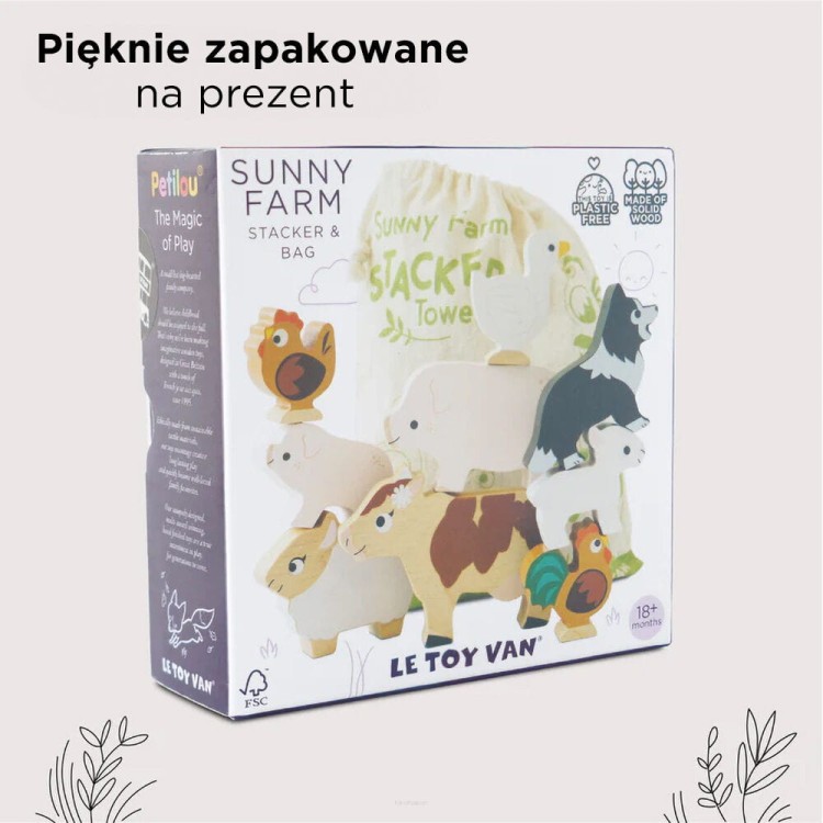Zestaw drewnianych figurek zwierząt hodowlanych Le Toy Van