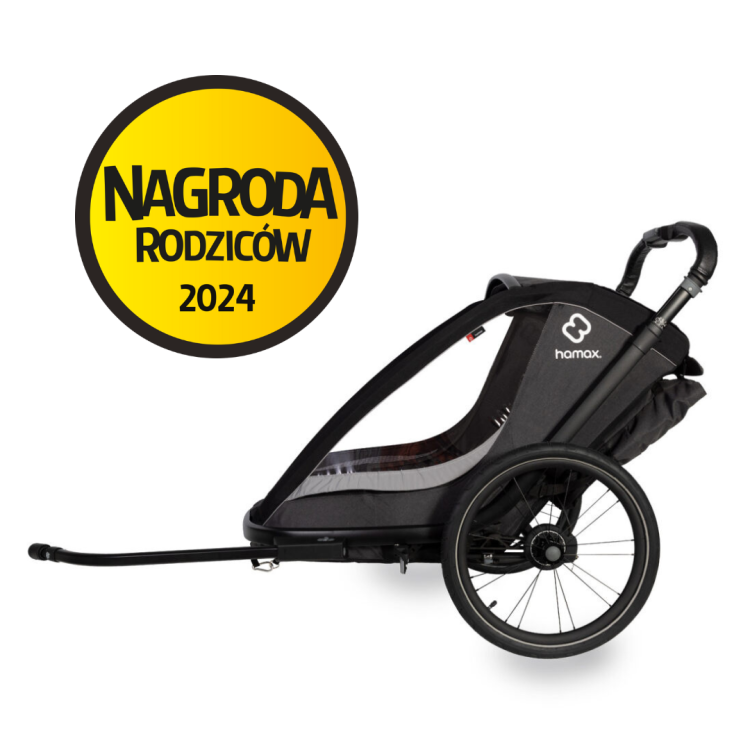 Hamax - Przyczepka rowerowa dla dziecka 3w1 COCOON ONE 1 osobowa- GREY/BLACK