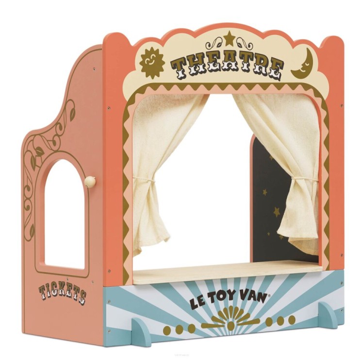 Teatr lalek Le Toy Van w pastelowych kolorach z tablicą kredową