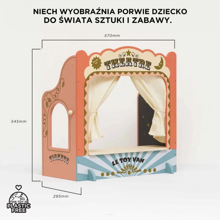 Teatr lalek drewniany – Le Toy Van, pacynki i zabawa edukacyjna