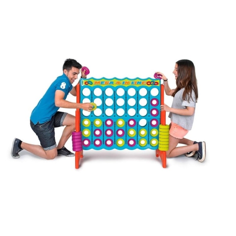 duża gra ogrodowa 4 w linii FEBER XXL z kolorowymi krążkami dla dzieci i dorosłych
