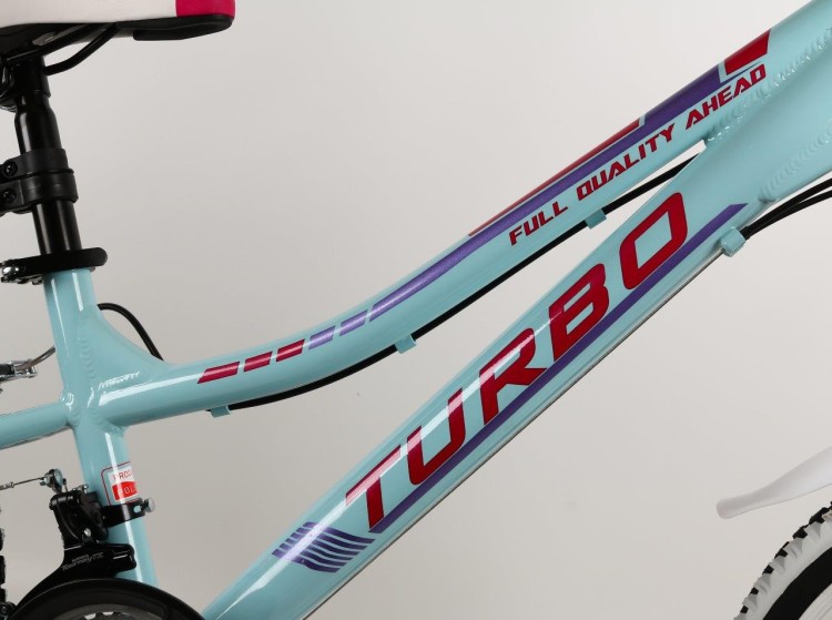 Rower dziecięcy MTB 24" GÓRSKI Junior Aluminium Turkusowo/Różowy/Fiolet