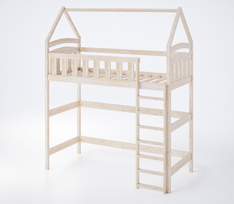 Łóżko Antresola Domek 1 Osobowa Maja - Sosna