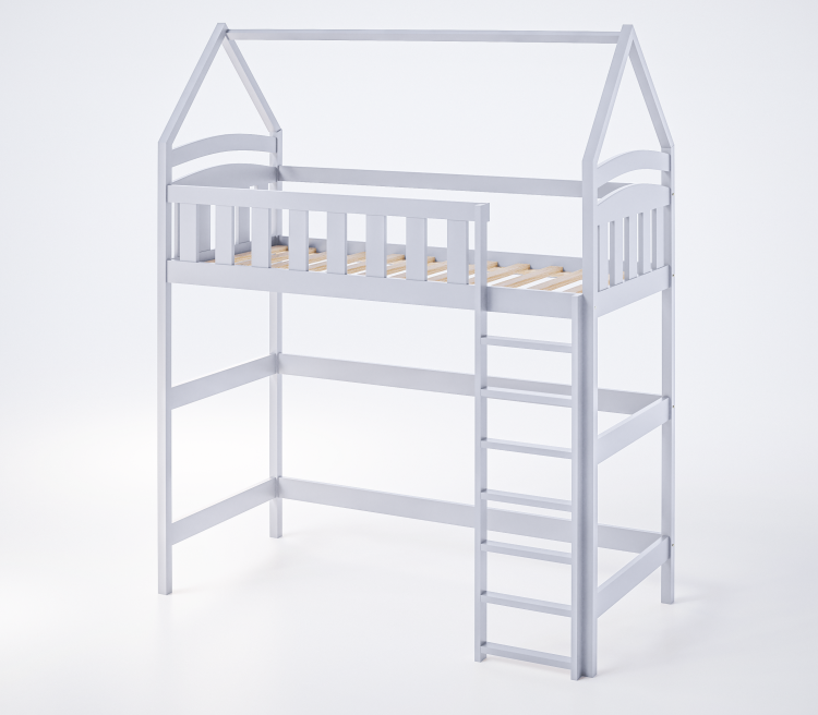 Łóżko Antresola Domek 1 Osobowa Maja - Białe