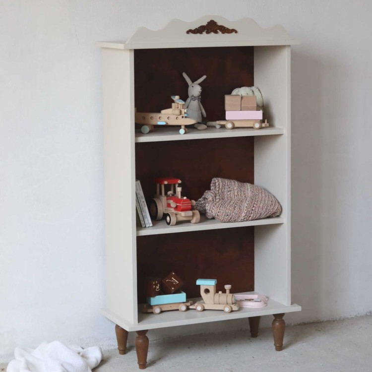 Biblioteczka Montessori – przestronne półki i kolorowy design