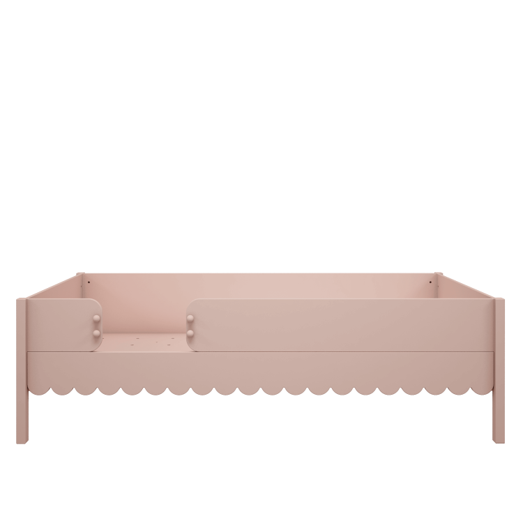 Drewniane łóżko dla dziewczynki, piętrowe górne babushka różoew 2.png