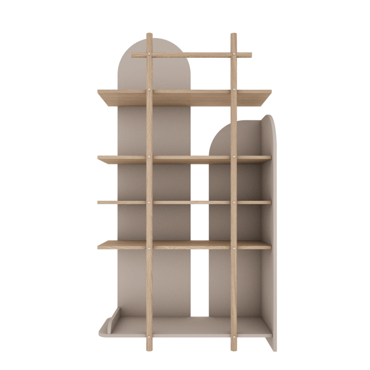 Drewniany regał biblioteczka dla dziecka Bloom Wąski 160x87 kolor Truffla