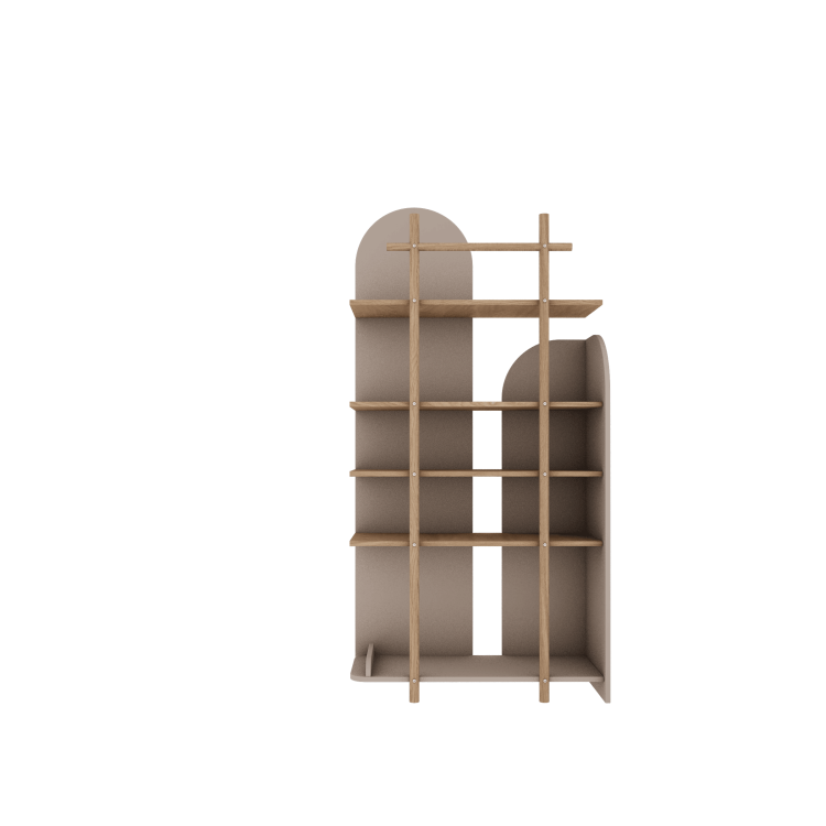 Drewniany regał biblioteczka dla dziecka Bloom Wąski 160x87 kolor Truffla