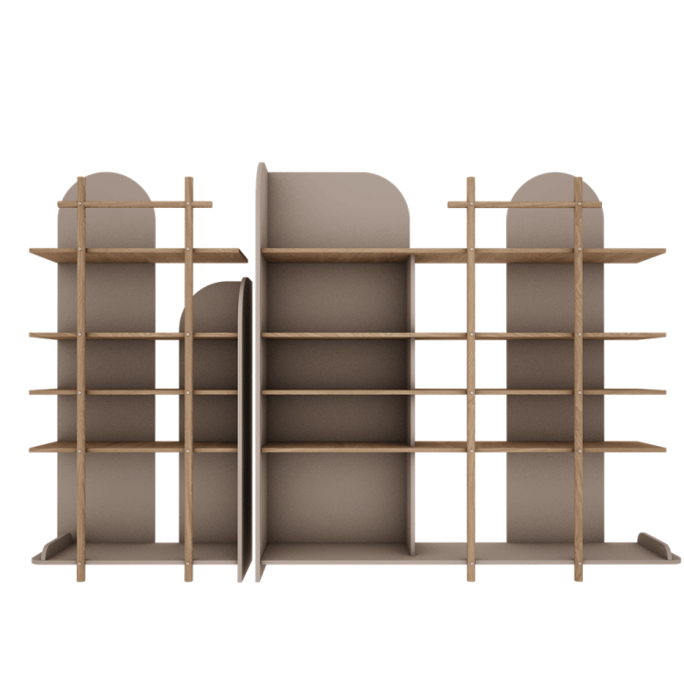 Drewniany regał biblioteczka dla dziecka Bloom Wąski 160x87 kolor Truffla