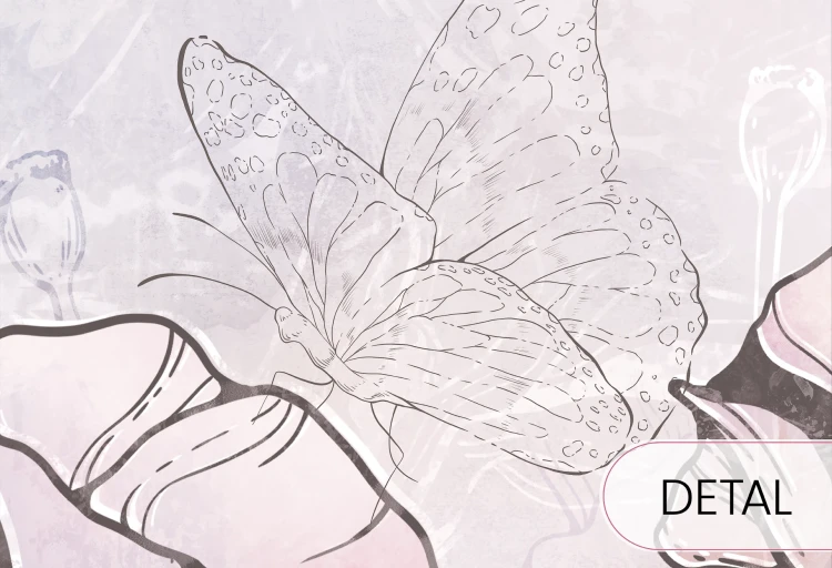 tapeta dla dziecka malumi FLORA KIDS - purple fragment