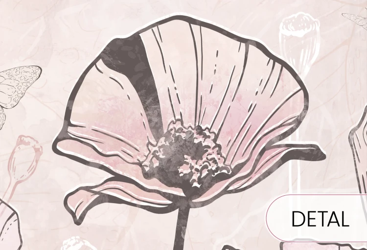 tapeta dla dziecka malumi FLORA KIDS - pink fragment 4