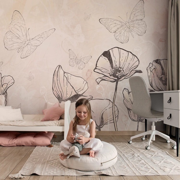 tapeta dla dziecka malumi FLORA KIDS - sunny kwiatki