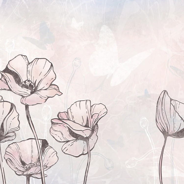 tapeta dla dziecka malumi FLORA KIDS - blue motyle