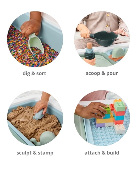 Skip Hop Discoverosity stolik sensoryczny 3w1 dla dzieci z akcesoriami sensorycznymi