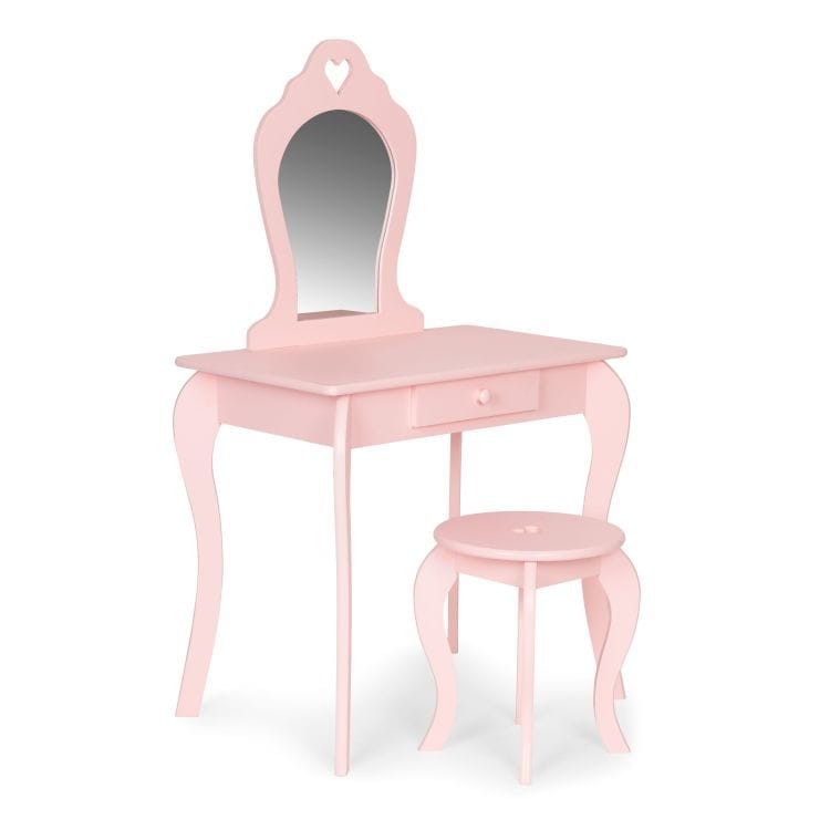 Toaletka dziecięca zabawkowa z lustrem i taborecikiem, różowa toaletka dla dziewczynki, duża toaletka dla dzieci do zabawy