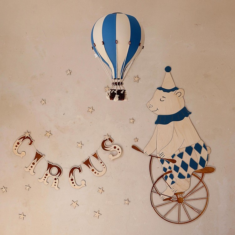 Drewniana girlanda CIRCUS dekoracja do pokoju dziecka