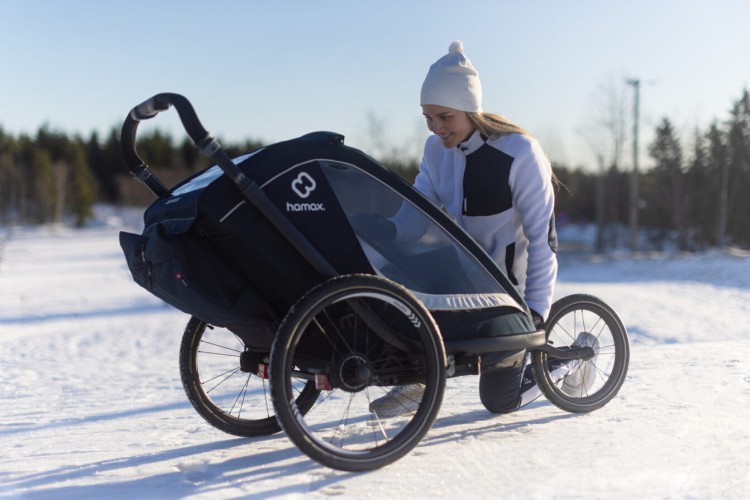 Hamax - Przyczepka rowerowa dla dziecka 2w1 BREEZE ONE 1 osobowa - NAVY/CREAM